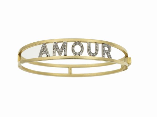 Bracciale rigido Amour con diamanti  - Asta Fine Jewels - Associazione Nazionale - Case d'Asta italiane