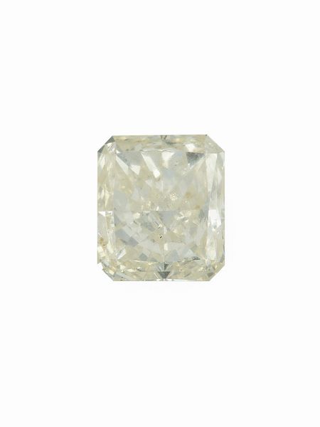 Anello con diamante taglio radiant di ct 3.26, natural fancy light yellow  - Asta Fine Jewels - Associazione Nazionale - Case d'Asta italiane