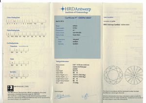 Diamante taglio rotondo a brillante di ct 0.70, colore G, caratteristiche interne IF, fluorescenza UV nulla  - Asta Fine Jewels - Associazione Nazionale - Case d'Asta italiane