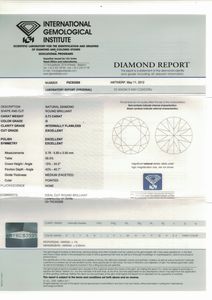 Diamante taglio rotondo a brillante di ct 0.73, colore G, caratteristiche interne IF, fluorescenza UV nulla  - Asta Fine Jewels - Associazione Nazionale - Case d'Asta italiane