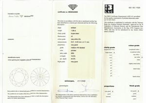 Diamante taglio rotondo a brillante di ct 1.08, colore G, caratteristiche interne IF, fluorescenza UV nulla  - Asta Fine Jewels - Associazione Nazionale - Case d'Asta italiane