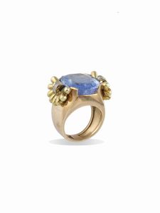 Anello con zaffiro Sri Lanka di ct 20.00  - Asta Fine Jewels - Associazione Nazionale - Case d'Asta italiane