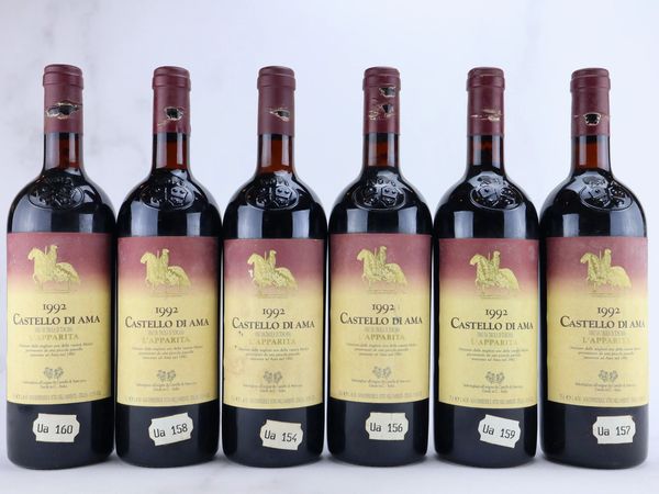 L’Apparita Castello di Ama 1992  - Asta ALCHIMIA - Vini Pregiati e da Collezione - Associazione Nazionale - Case d'Asta italiane