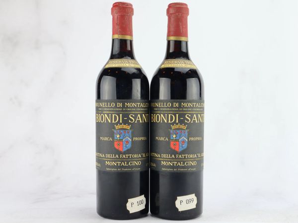 Brunello di Montalcino Riserva Biondi Santi 1955  - Asta ALCHIMIA - Vini Pregiati e da Collezione - Associazione Nazionale - Case d'Asta italiane