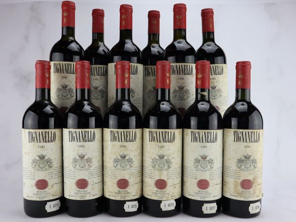 Tignanello Antinori 1981  - Asta ALCHIMIA - Vini Pregiati e da Collezione - Associazione Nazionale - Case d'Asta italiane