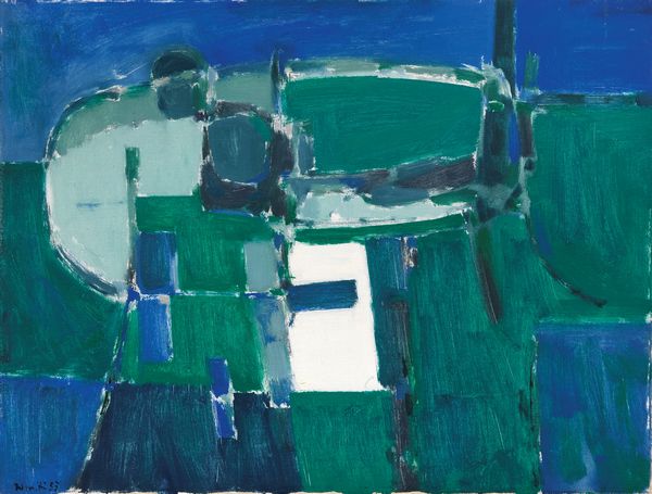 SERGIO ROMITI : Composizione in verde e azzurro  - Asta Arte Contemporanea - Associazione Nazionale - Case d'Asta italiane