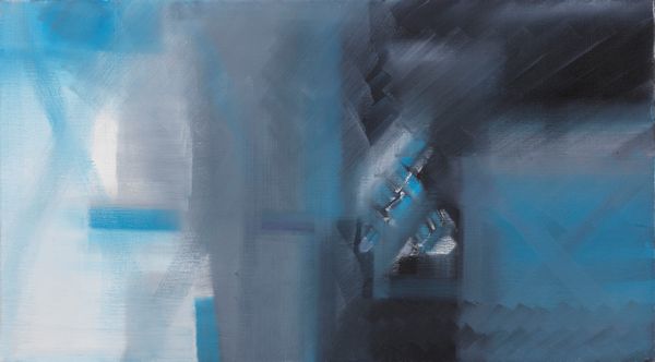 SERGIO ROMITI : Composizione in grigio e azzurro  - Asta Arte Contemporanea - Associazione Nazionale - Case d'Asta italiane