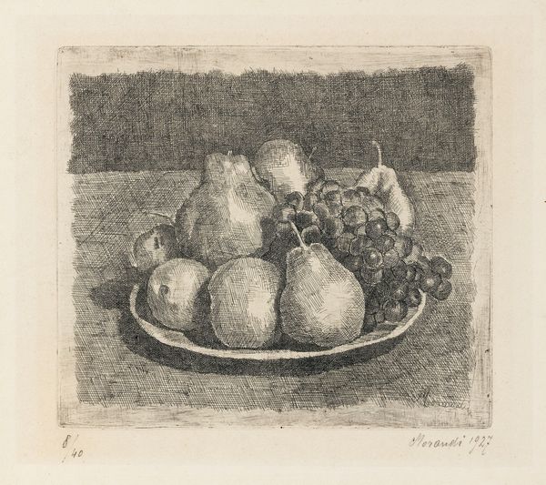 Giorgio Morandi : Natura morta con pere e uva  - Asta Arte Moderna - Associazione Nazionale - Case d'Asta italiane