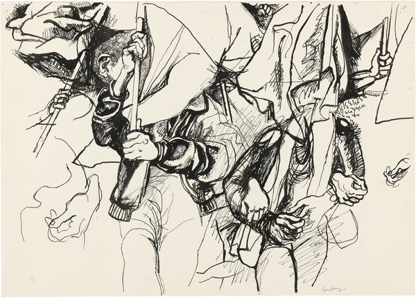 Renato Guttuso : Studio per Maggio '68  - Asta Arte Moderna - Associazione Nazionale - Case d'Asta italiane