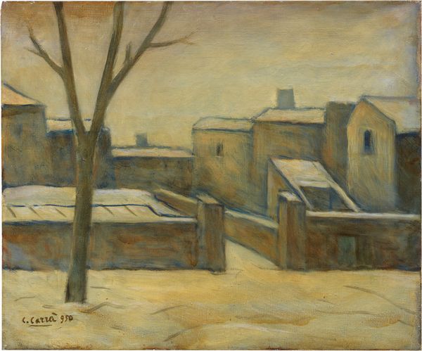 Carlo Carrà : Nevicata  - Asta Arte Moderna - Associazione Nazionale - Case d'Asta italiane