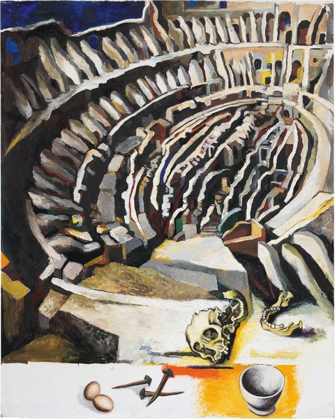 Renato Guttuso : Colosseo con chiodi e teschio  - Asta Arte Moderna - Associazione Nazionale - Case d'Asta italiane