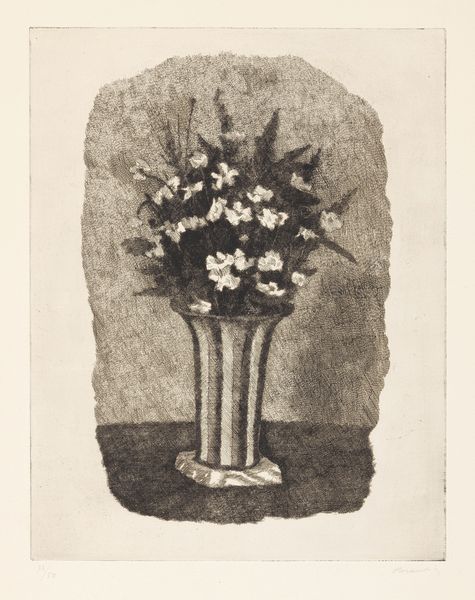 Giorgio Morandi : Gelsomini in un vaso a strisce  - Asta Arte Moderna - Associazione Nazionale - Case d'Asta italiane