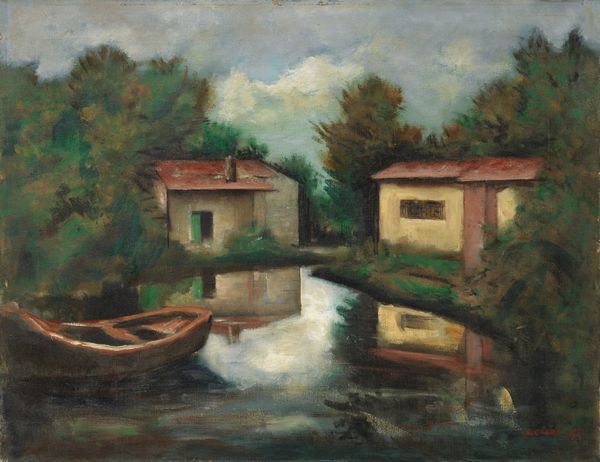 Carlo Carrà : Angolo rustico (Paesaggio)  - Asta Arte Moderna - Associazione Nazionale - Case d'Asta italiane