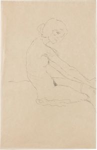 GUSTAV KLIMT - Nudo femminile, seduto a destra