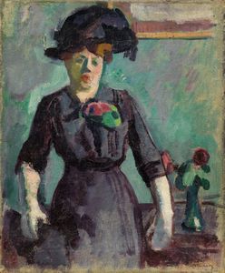 Charles Camoin - Jeune femme au grand chapeau