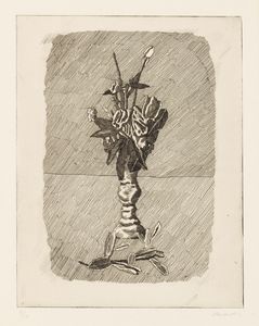 Giorgio Morandi - Rose in boccio in un vaso