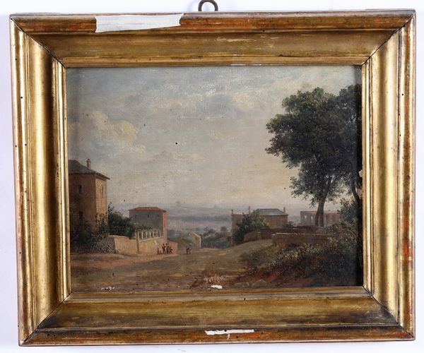 Scuola del XIX secolo Veduta panoramica di Roma  - Asta Dipinti del XIX e XX secolo - Associazione Nazionale - Case d'Asta italiane