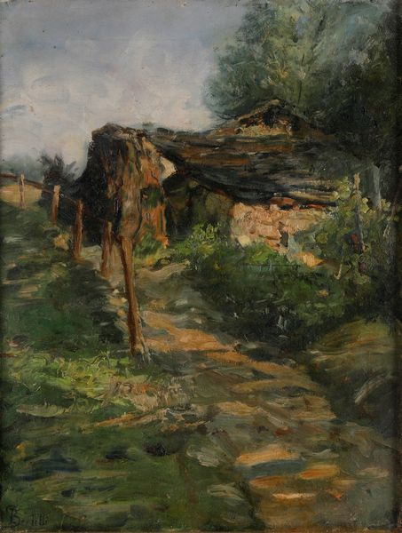 Flavio Bertelli (San Lazzaro, 1865  Rimini, 1941) Casolare diroccato nelle colline bolognesi  - Asta Dipinti del XIX e XX secolo - Associazione Nazionale - Case d'Asta italiane