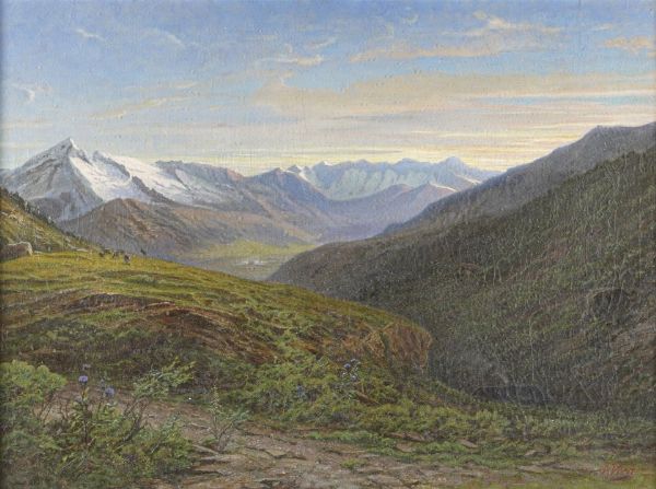 Agostino Viani (1841-1933) Paesaggio di montagna  - Asta Dipinti del XIX e XX secolo - Associazione Nazionale - Case d'Asta italiane