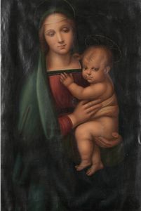 Pittore del XIX secolo Madonna con Bambino  - Asta Dipinti del XIX e XX secolo - Associazione Nazionale - Case d'Asta italiane