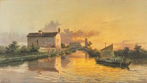 ALBERTO PROSDOCIMI - Naviglio con cascina