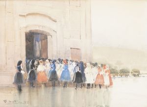 Giovanni Lentini - Processione davanti alla chiesa