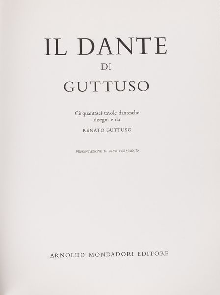 Renato Guttuso : Il Dante di Guttuso  - Asta Arte M&C - Under 2K - Associazione Nazionale - Case d'Asta italiane