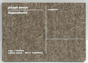 JOSEPH BEUYS - Holz- und Filzpostkarte