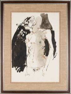 Renato Guttuso : Nudo  - Asta Arte M&C - Under 2K - Associazione Nazionale - Case d'Asta italiane