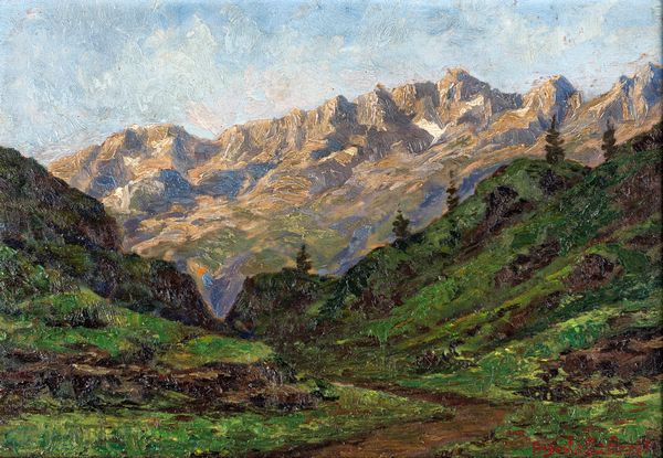 Augusto Laforet : Paesaggio alpino  - Asta Dipinti del XIX Secolo - Associazione Nazionale - Case d'Asta italiane