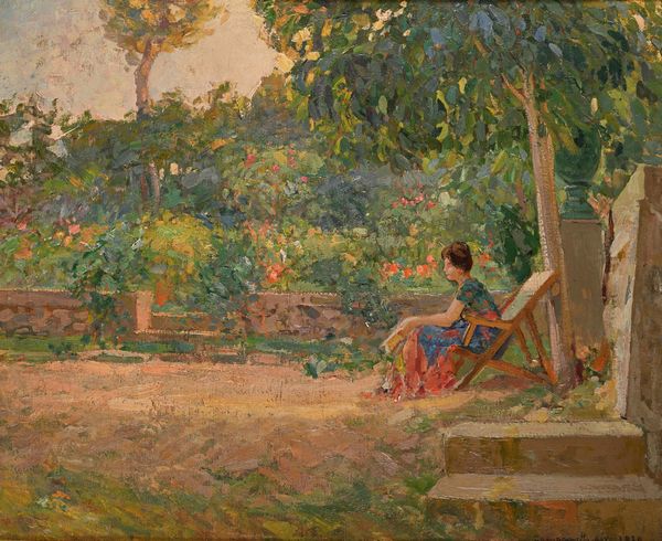 Ulisse Caputo : La lettura in giardino  - Asta Dipinti del XIX Secolo - Associazione Nazionale - Case d'Asta italiane