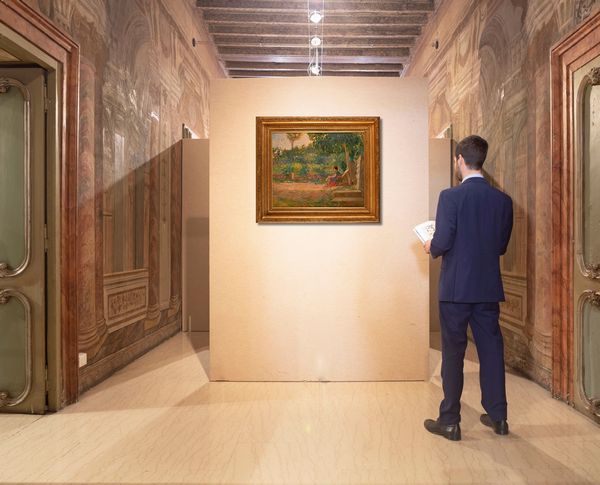 Ulisse Caputo : La lettura in giardino  - Asta Dipinti del XIX Secolo - Associazione Nazionale - Case d'Asta italiane
