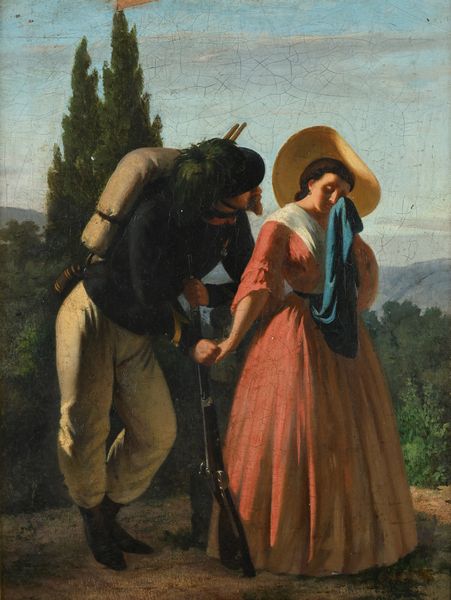 ANTONIO PUCCINELLI : La partenza del bersagliere  - Asta Dipinti del XIX Secolo - Associazione Nazionale - Case d'Asta italiane