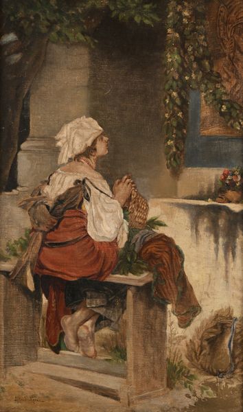 Alfredo Ricci : La preghiera  - Asta Dipinti del XIX Secolo - Associazione Nazionale - Case d'Asta italiane