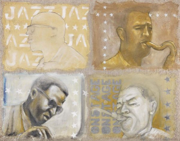 Mauro Modin : 4xjazz man  - Asta Dipinti, Disegni, Sculture e Grafica - Associazione Nazionale - Case d'Asta italiane