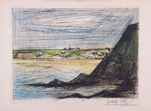 Bernard Buffet : Paesaggio  - Asta Dipinti, Disegni, Sculture e Grafica - Associazione Nazionale - Case d'Asta italiane