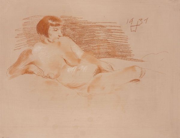 Otto Dix : Nudo di donna  - Asta Dipinti, Disegni, Sculture e Grafica - Associazione Nazionale - Case d'Asta italiane