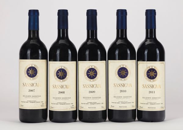 Italia : Verticale Sassicaia (5 BT)  - Asta Vini e Distillati - Associazione Nazionale - Case d'Asta italiane