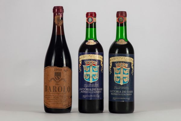 Italia : Selezione Barolo e Brunello anni '60 (3 bt)  - Asta Vini e Distillati - Associazione Nazionale - Case d'Asta italiane