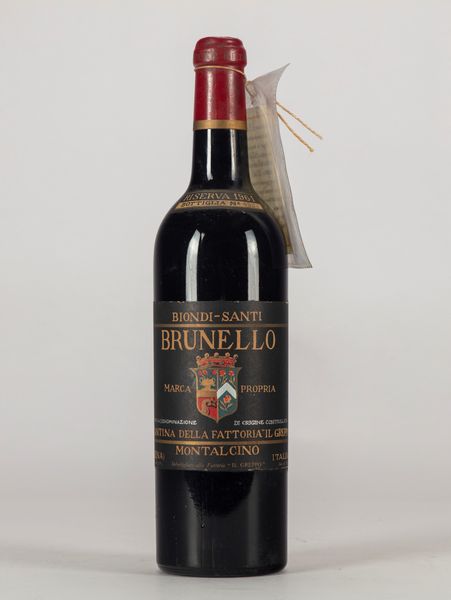 Italia : Biondi Santi Brunello di Montalcino Riserva (ricolmata 1998)  - Asta Vini e Distillati - Associazione Nazionale - Case d'Asta italiane