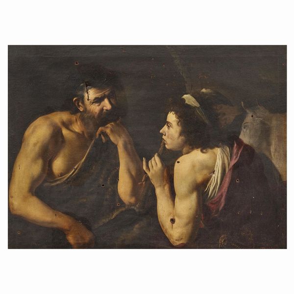 Artista caravaggesco, sec. XVII  - Asta DIPINTI ANTICHI - Associazione Nazionale - Case d'Asta italiane