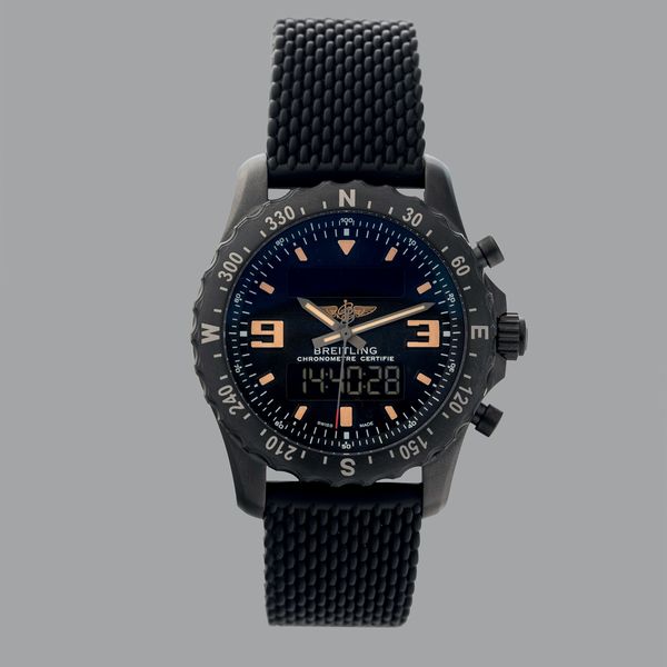 Breitling : Chronospace Military in acciaio con trattamento PVD semi digitale con quadrante nero e a led ref BD39, 46 mm <BR>  - Asta Orologi da Polso - Associazione Nazionale - Case d'Asta italiane