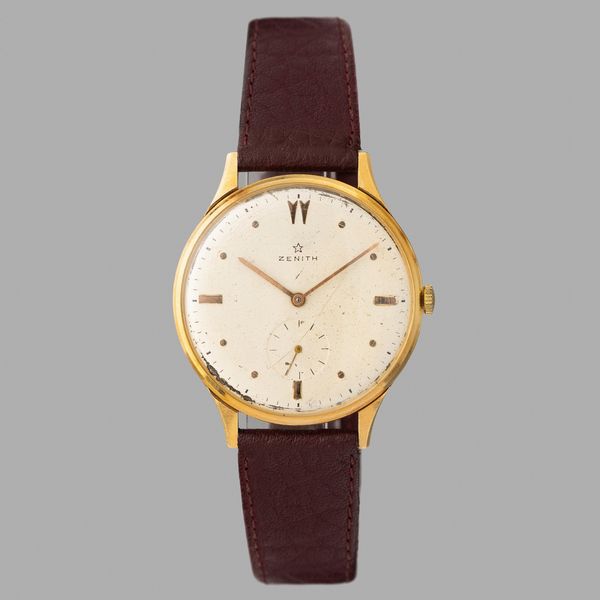 ZENITH : Zenith Stellina, carica manuale in oro giallo 18k, secondi al sei, 37 mm  - Asta Orologi da Polso - Associazione Nazionale - Case d'Asta italiane