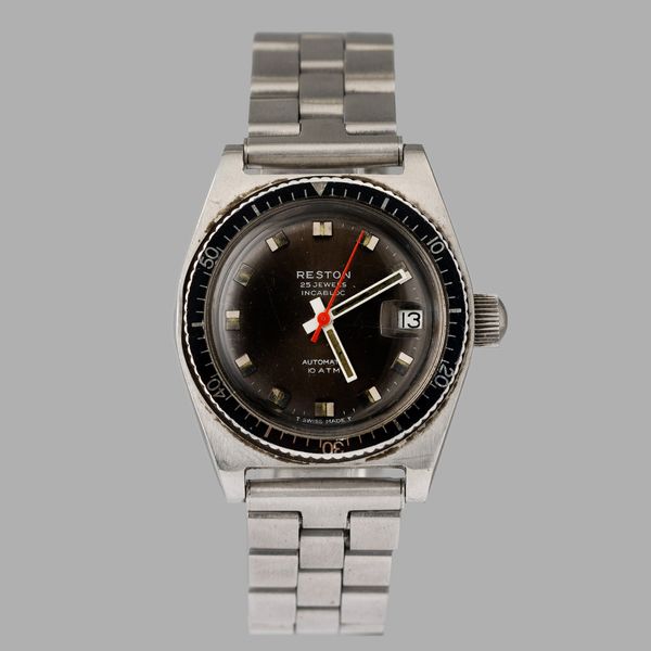 RESTON : Reston Diver carica automatica con datario, quadrante grigio antracite, 33 mm  - Asta Orologi da Polso - Associazione Nazionale - Case d'Asta italiane