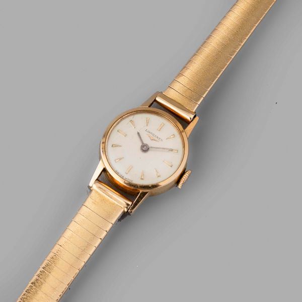 LONGINES : Longines Lady in oro giallo 18k, quadrante Argent, 18 mm  - Asta Orologi da Polso - Associazione Nazionale - Case d'Asta italiane