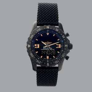 Breitling - Chronospace Military in acciaio con trattamento PVD semi digitale con quadrante nero e a led ref BD39, 46 mm <BR>