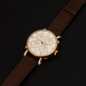 Komet : Orologio Soccer con quadranti segnapunti, cassa placcata in oro giallo 18k, carica manuale, 38 mm  - Asta Orologi da Polso - Associazione Nazionale - Case d'Asta italiane