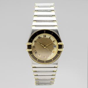 OMEGA - Omega Constellation in acciaio con inserti in oro, quadrante champagne, datario e numeri arabi, ref 1503.10.00, movimento automatico, bracciale in acciaio, 31 mm