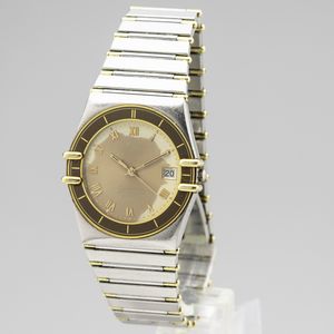 OMEGA : Omega Constellation in acciaio con inserti in oro, quadrante champagne, datario e numeri arabi, ref 1503.10.00, movimento automatico, bracciale in acciaio, 31 mm  - Asta Orologi da Polso - Associazione Nazionale - Case d'Asta italiane