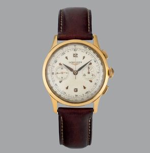 LONGINES - Cronografo Flyback cal 30ch in oro giallo 18k tasti quadri due contatori